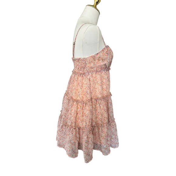 Aeropostale Tiered Ruffle Babydoll Sleeveless Coquette Floral Cottagecore Dress - Picture 2 of 6